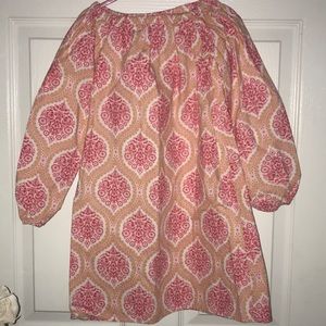 Long Sleeve Pink Cotton Dress EUC